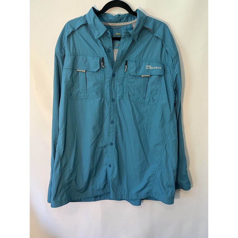 Columbia PFG Fishing Shirt Mens L Button Down Blue Long Sleeve Vented Outdoor